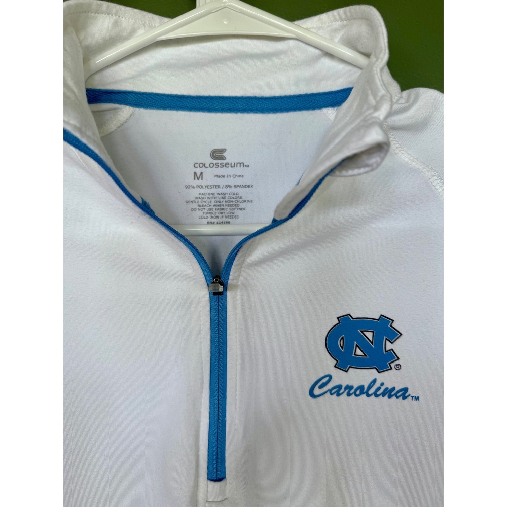 UNC Tar Heels Womens Quarter Zip Pullover White Blue Medium NCAA - Picture 3 of 9